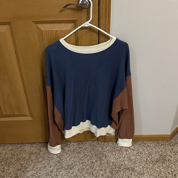 Thread & Supply Blue and Cream Sweater - Picture 1 of 4